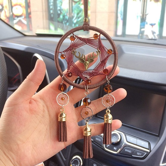 Accessories - Handmade Traditional Deer Brown Woven Dreamcatcher